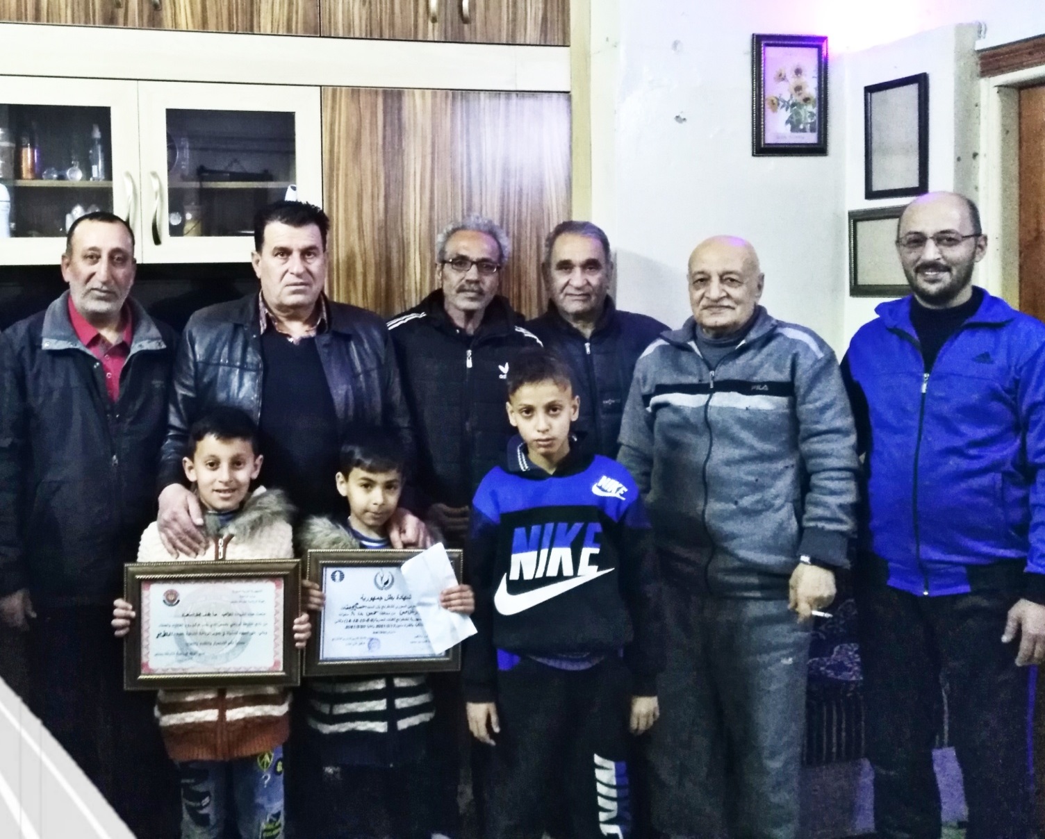 حمص. تكريم طفل فلسطيني حائز على المركز الأول بلعبة الشطرنج