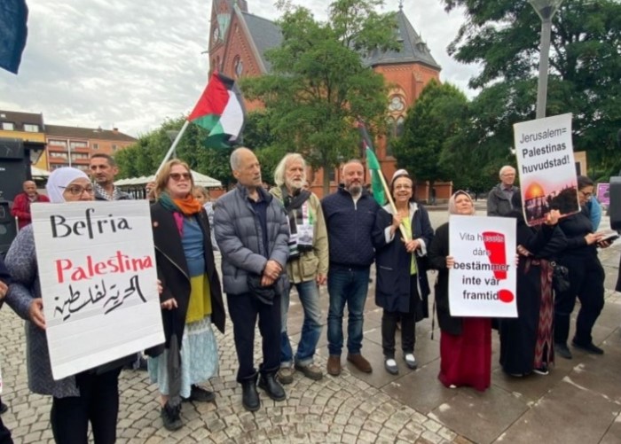السويد. فلسطينيو سوريا يشاركون في وقفة تضامنية مع غزة