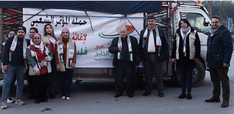 قافلة حملة فلسطين الإغاثية تصل مخيم الرمل باللاذقية