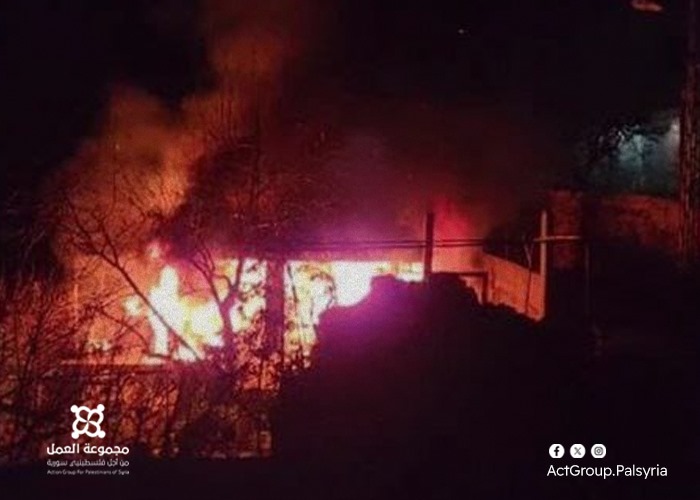 حريق في أحد المنازل بمخيم خان دنون يتسبب بخسائر مادية كبيرة