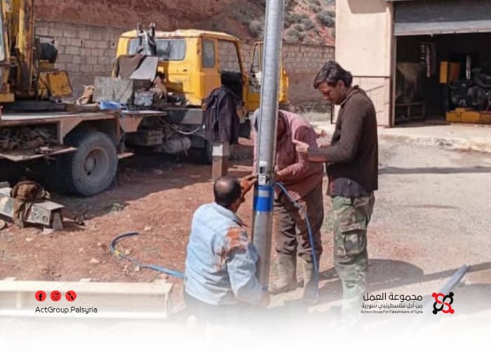 مضخة ماء جديدة تروي مخيم خان الشيح
