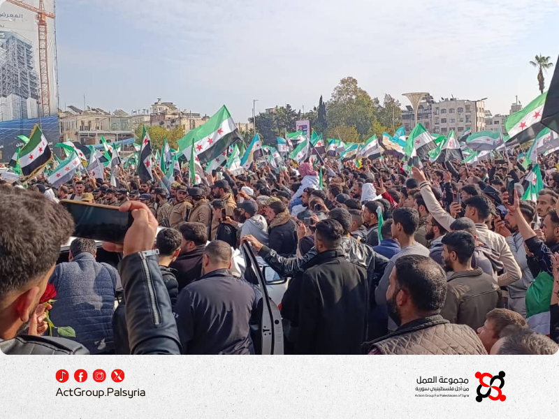 فلسطينيو سورية يشاركون في  إحياء الذكرى الأولى لعملية ردع العدوان