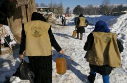 اللجنة النسائية بلجنة فلسطينيي سورية في لبنان تقدم مساعدات إغاثية في منطقة البقاع