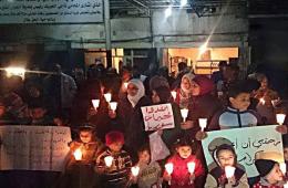 فلسطينيو سورية في مخيم البداوي ينظمون وقفة تضامنية مع أهالي مخيم اليرموك