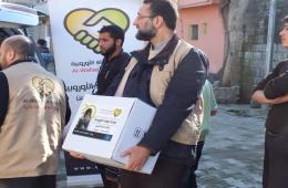 حملة الوفاء الأوروبية تبدأ بتوزيع مساعداتها على اللاجئين الفلسطينيين جنوب تركيا