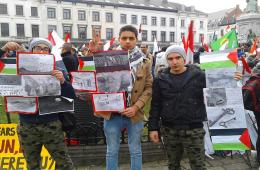  وقفة احتجاجية أمام البرلمان الأوروبي في بروكسل من أجل مخيم اليرموك المحاصر   