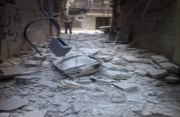 قصف صاروخي على ساحة الريجة في مخيم اليرموك