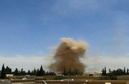 قصف بالبراميل المتفجرة يستهدف المزارع المجاورة لمخيم خان الشيح بريف دمشق 