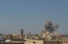   الطائرات السورية تشن13 غارة على أطراف مخيم خان الشيح 