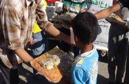 هيئة فلسطين الخيرية بالتعاون مع مؤسسة فيدار التركية توزع وجبات غذائية على أهالي المزيريب