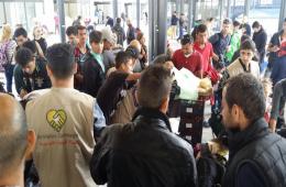 قافلة الوفاء الأوربية توزع مساعداتها على اللاجئين الفلسطينيين والسوريين في العاصمة الهنغارية 