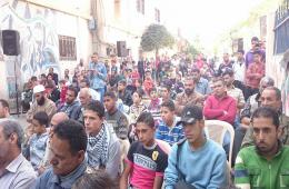 أهالي مخيم خان الشيح يتضامنون مع أهلهم في القدس بالرغم من البراميل المتفجرة