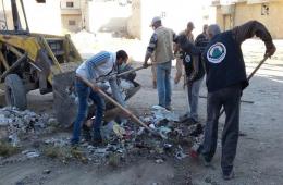 استمرار مشروع تنظيف وترميم منازل ومساجد مخيم الحسينية لليوم 11 على التوالي