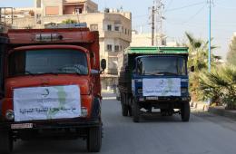 مؤسسة جفرا تستعد لتوزيع مساعداتها على أهالي اليرموك النازحين إلى البلدات المجاورة 