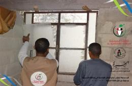  تركيب زجاج للبيوت المتضررة بمخيم الحسينية بريف دمشق 
