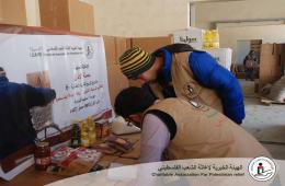 حملة الأمل تجهز مساعدات غذائية لنازحي مخيم اليرموك في البلدات المجاورة