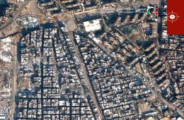 صورة‬ بالأقمار الصناعية توضح حجم الدمار الذي لحق بمخيم اليرموك‬ للاجئين الفلسطينيين