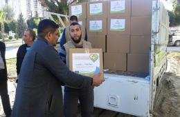 توزيع مساعدات إنسانية للعائلات الفلسطينية السورية جنوب تركيا 