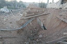 "الطيران الروسي" يستهدف المدنيين في مخيم خان الشيح بصواريخ مدمرة  ويرتكب مجزرة