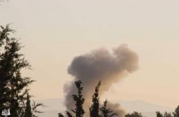 الطائرات الحربية تستهدف محيط "مخيم خان الشيح" بـ (15) برميلاً متفجراً