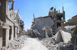 قصف حي طريق السد ومخيم درعا بالبراميل المتفجرة