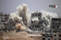 النظام يجدد قصف مخيم درعا وحي طريق السد بالصواريخ والبراميل المتفجرة