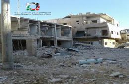 كاميرا مجموعة العمل ترصد جانباً من الدمار الكبير الذي أصاب منازل المدنيين في مخيّم درعا 