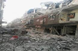 قصف مخيم اليرموك بالمدفعية الثقيلة يوم أمس 