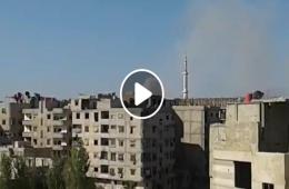  فيديو الطيران الحربي يشن غارات مكثفة على حي الحجر الأسود المجاور لمخيم اليرموك بدمشق