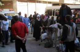 داعش يسمح بعبور 26 عائلة من غرب اليرموك إلى يلدا 