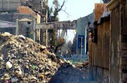 نقص حاد بالمواد الغذائية إثر استمرار الحصار على مخيم اليرموك بدمشق 