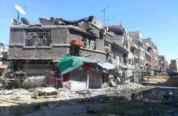 استهداف مخيم اليرموك بصواريخ موجهة وقذائف الهاون 