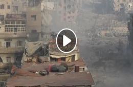 فيديو | وسائل إعلام روسية تنشر فيديو لإنفجار ضخم هزّ مخيم اليرموك 