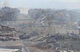 70 % من مباني وحارات مخيم اليرموك طالها الدمار والعفيشة يسرقون كابلات الكهرباء من الأرض 