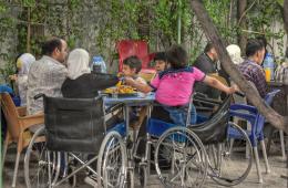 إفطار جماعي لذوي الاحتياجات الخاصة من نازحي مخيم اليرموك في قدسيا