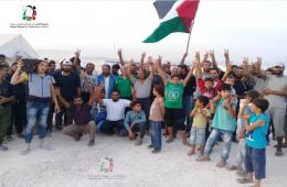 شاهد:  بالصور استمرار اعتصام الفلسطينيين المهجرين في مخيم دير بلوط  شمال سورية