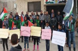 وقفة تضامنية في مخيم السبينة مع المعتقلين في سجون الاحتلال "الإسرائيلي" 