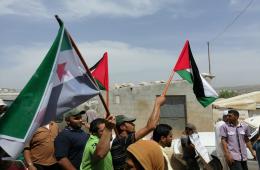المهجرون الفلسطينيون في إدلب يشاركون بجمعة كسر الحدود 
