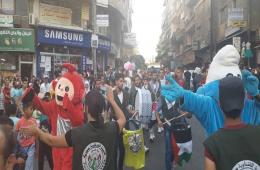 كرنفال فلسطيني في شوارع قدسيا بريف دمشق