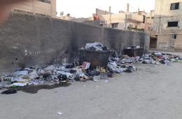 شكوى من عدم ترحيل النفايات من أحياء مخيم السبينة 