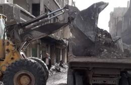 استمرار ترحيل الأنقاض من حيّ "الحجر الأسود" جنوب دمشق