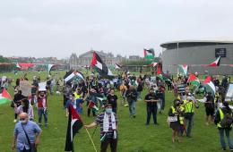 فلسطينو سورية يتظاهرون في أمستردام ضد خطة الضم "الاسرائيلية"