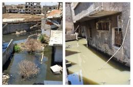مياه المجاري تهدد بكارثة بيئية وانهيار منازل في الحجر الأسود