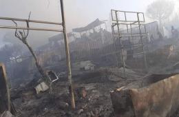 حريق في مخيم موريا يشرد آلاف اللاجئين