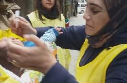 حملة للتلقيح ضد شلل الأطفال في مخيم اليرموك 