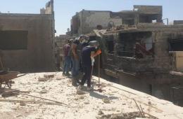 مخيم اليرموك..سقوط شابين من أحد الأبنية أثناء إزالة الأنقاض