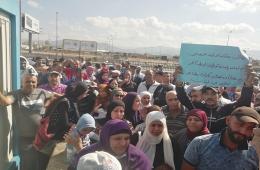 عشرات العائلات الفلسطينية السورية تعتصم أمام الأونروا في بيروت