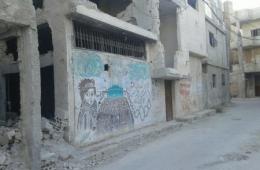 سقوط قذيفة على مخيم درعا 