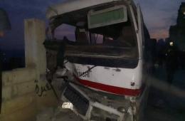 إصابة تسعة فلسطينيين جراء تدهور مركبة لنقل الطلاب في قدسيا