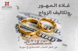 غلاء المهور وتكاليف الزواج عبء ثقيل على كاهل الشباب الفلسطيني في سورية